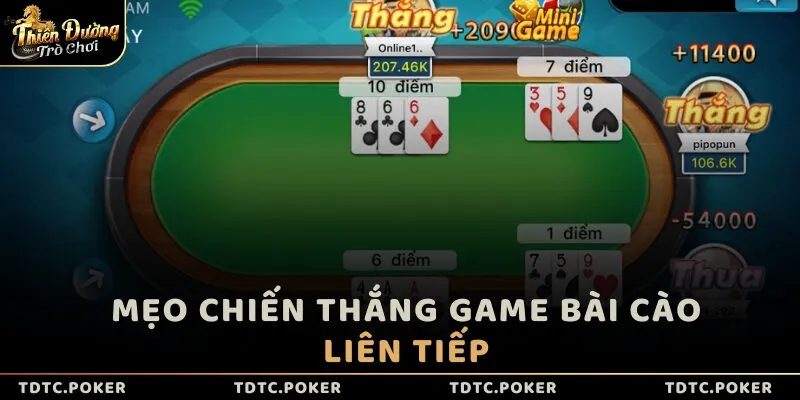 Mẹo chiến thắng game Bài Cào liên tiếp